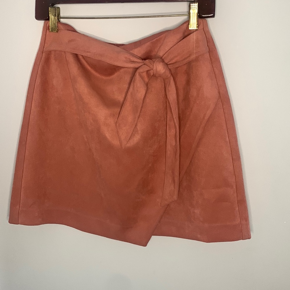 Faux suede pink skirt